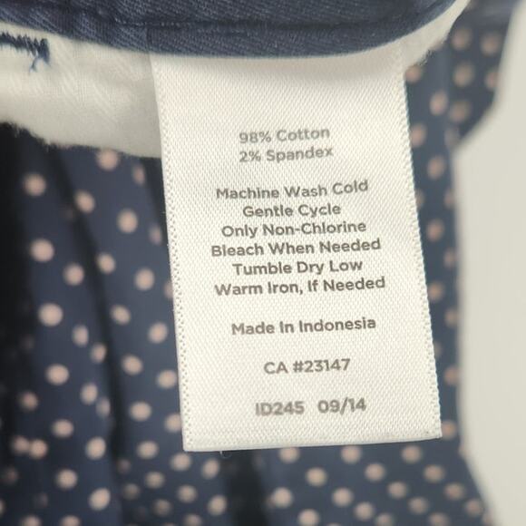 Talbots Navy Blue Polka Dot Pants Womens Petite Size 8P - Picture 5 of 5